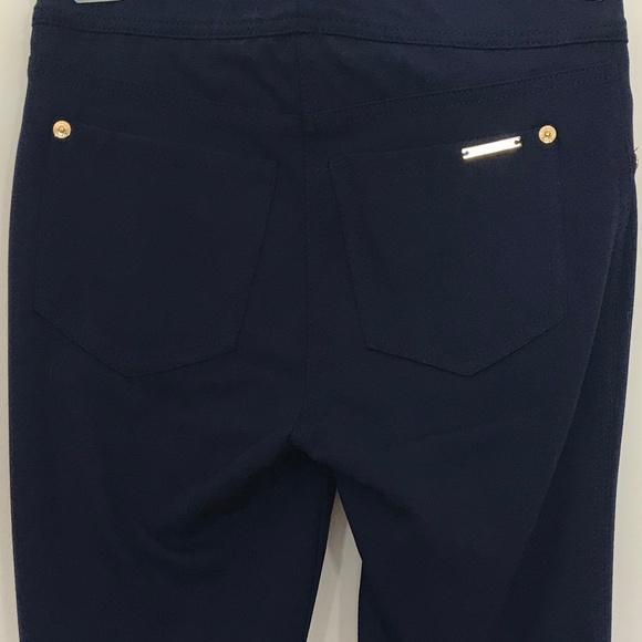 NWT Bianca Nygard Slims Dark Blue Jeggings With Gold Tone Details - Picture 8 of 8